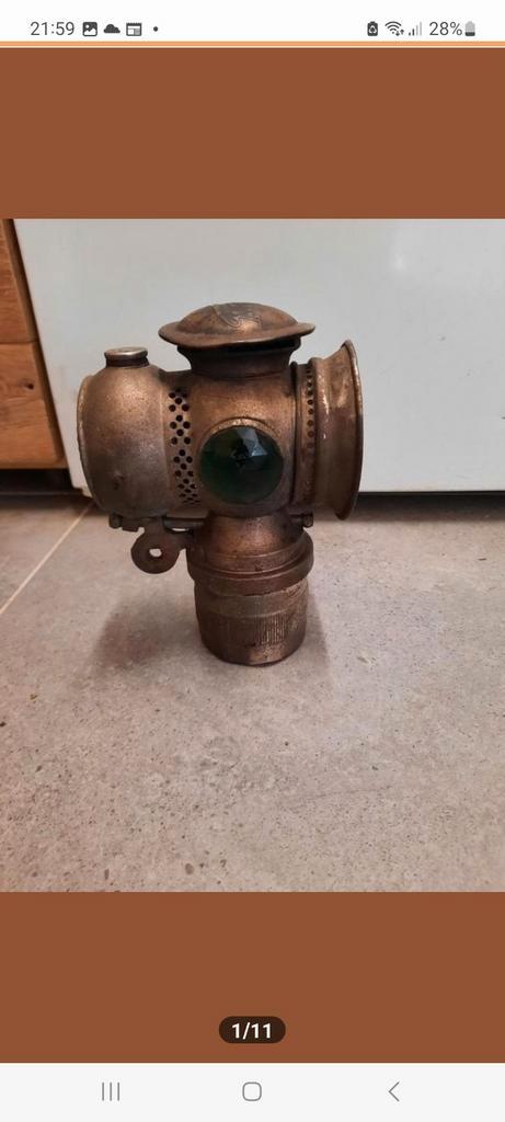 Brilliant carbid carbidlamp motor koplamp fiets lamp   In go, Antiek en Kunst, Antiek | Lampen, Ophalen of Verzenden