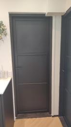 Staal look deur zwart 201,5 x 73 x 4cm, Nieuw, Minder dan 80 cm, Hout, Ophalen