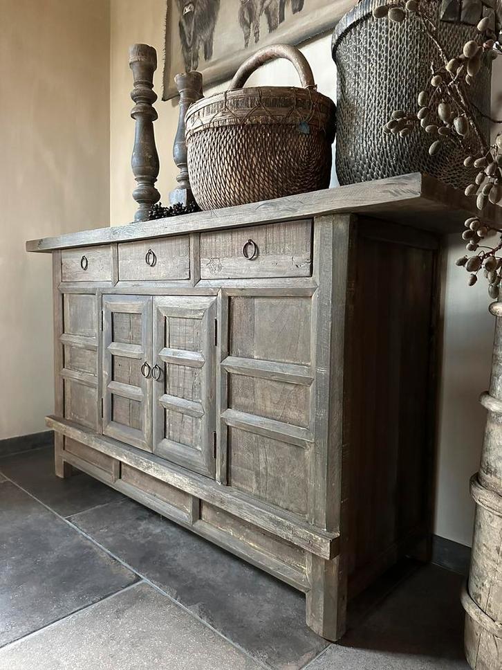 Dressoir Driftwood 2-deurs / 3-lades, Huis en Inrichting, Kasten | Dressoirs, Nieuw, 150 tot 200 cm, 25 tot 50 cm, Ophalen of Verzenden