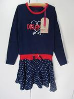Nieuwe donkerblauwe jurk met stipjes Vesper maat 128, Ophalen of Verzenden, Nieuw, Meisje, Jurk of Rok