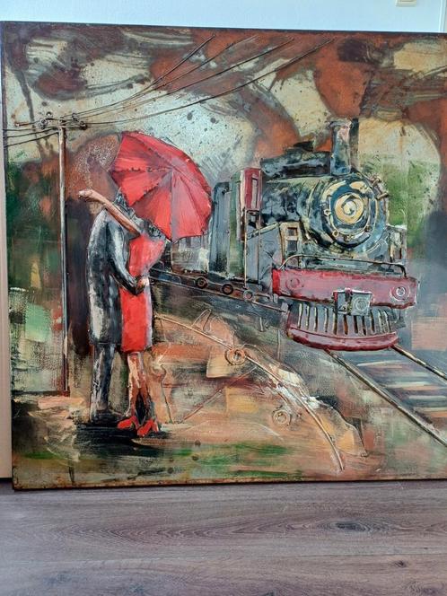 Eliassen 3D Metalen Schilderij - Romantische Trein Scene, Antiek en Kunst, Kunst | Overige Kunst, Ophalen