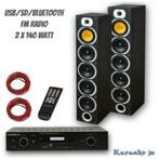 Complete Stereo set 2x 140Watt RMS Usb,Sd,Fm,Aux,Bt 7-BL, Nieuw, Overige merken, Ophalen of Verzenden