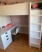 Ikea hoogstaper Stuva wit zwarte krijtdeuren lades matras, Ophalen of Verzenden, Zo goed als nieuw, Hoogslaper