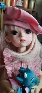 Bjd 1/6, ooak gecustumized, fullset,in nieuw staat., Ophalen of Verzenden, Zo goed als nieuw, Pop