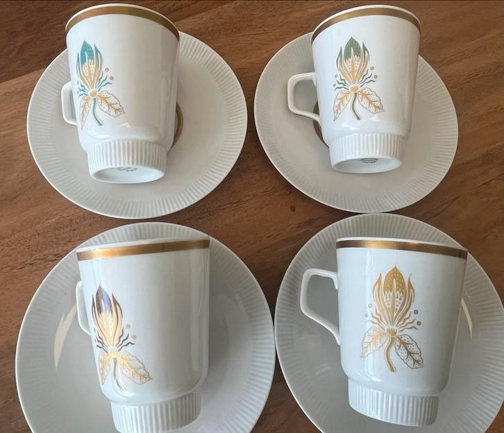 Vintage Mosa Maastricht Koffieset -set van 4 Art Deco Stijl, Antiek en Kunst, Antiek | Servies compleet, Ophalen of Verzenden