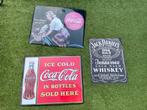 Ijzeren borden Coca Cola en Jack Daniels, Antiek en Kunst, Ophalen of Verzenden