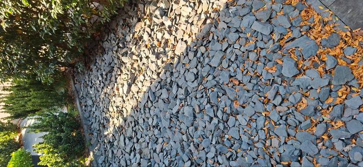 GRATIS Canadian Slate breuksteen Zwart 6-18 cm, 1m3/10m2, Tuin en Terras, Grind, Keien en Split, Zo goed als nieuw, Antraciet
