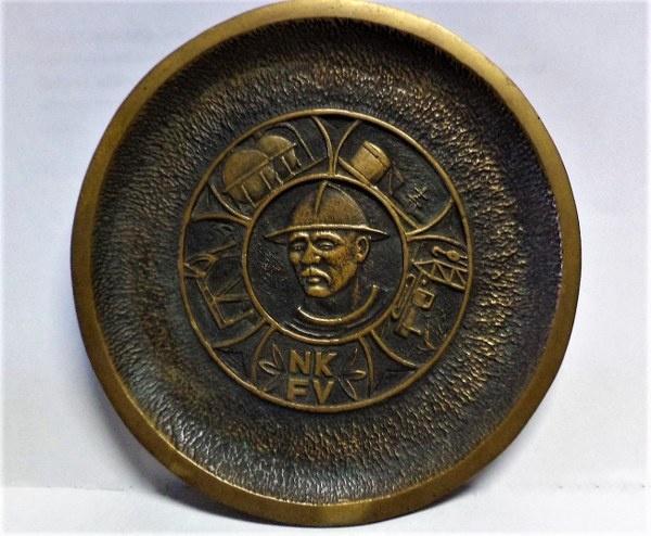 Bronzen wandbord Hongaarse Mijnbouw NKFV, Antiek en Kunst, Curiosa en Brocante, Ophalen