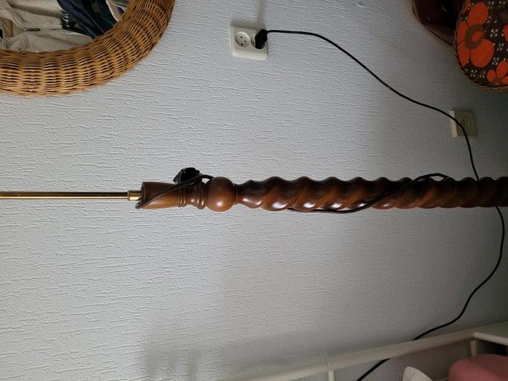 Eiken staande lamp, Huis en Inrichting, Lampen | Vloerlampen, Zo goed als nieuw, 150 tot 200 cm, Ophalen