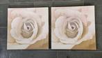 2x roos canvas, Ophalen, Minder dan 50 cm, Gebruikt, Schilderij