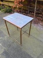 Bijzet tafel met marmer blad, Minder dan 55 cm, Rond, Zo goed als nieuw, Ophalen