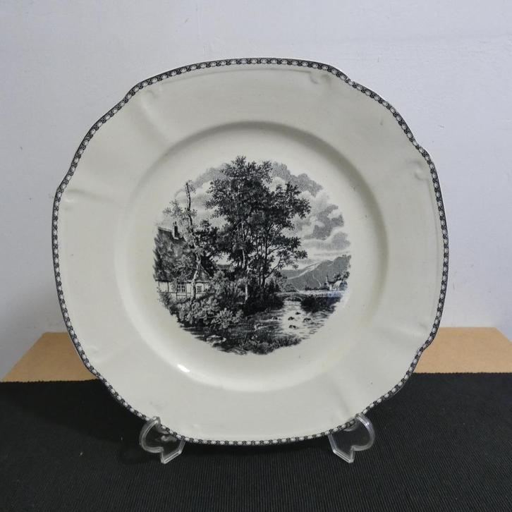 Landschap - Societe Ceramique - groot bord [1339], Antiek en Kunst, Antiek | Servies los, Ophalen