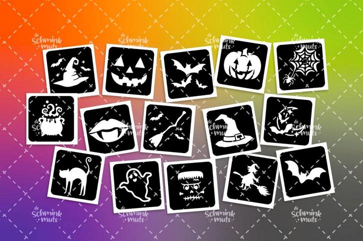 Halloween Glittertattoo Sjablonen - €0,40 p/st, Hobby en Vrije tijd, Knutselen, Nieuw, Ophalen of Verzenden