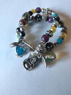 Armband met kralen en bedels - Boeddha, hart, blad, Ophalen of Verzenden