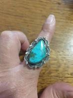 Zilveren ring met turquoise , navajo, Verzenden