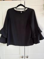J.Crew, zwarte crepesatijnen blouse (38/40) met wijde mouwen, Maat 38/40 (M), Ophalen of Verzenden, Zo goed als nieuw, J.Crew
