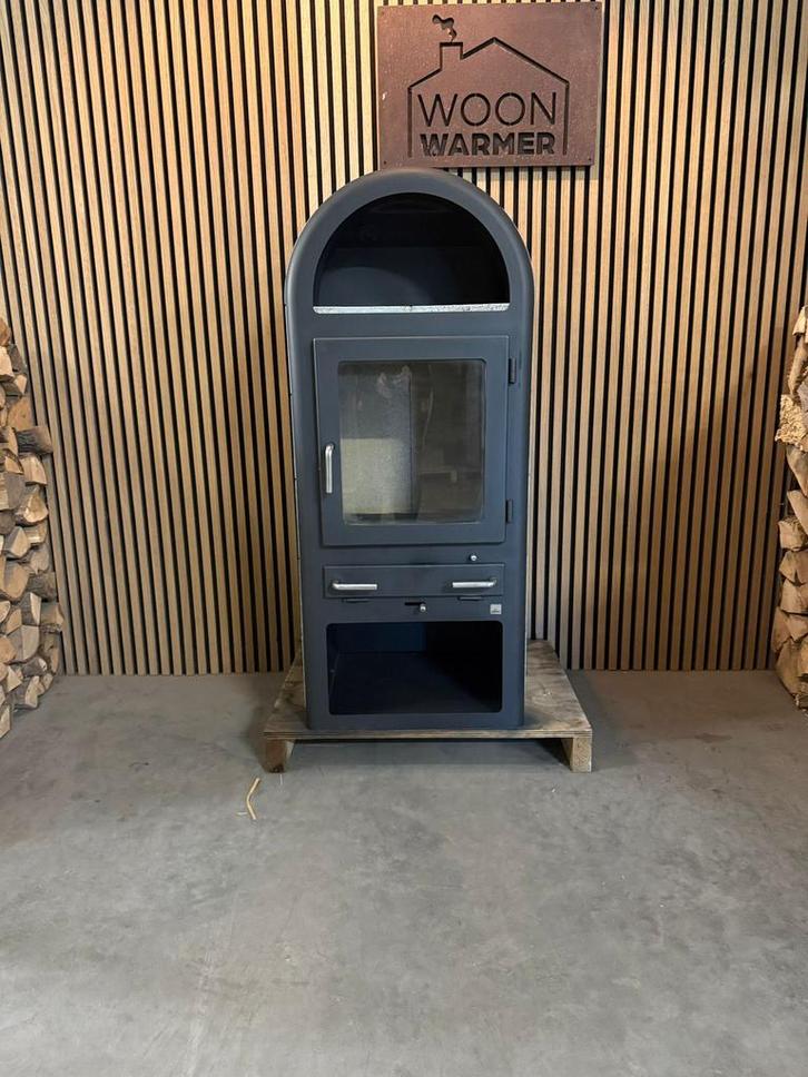 25223 Speksteenkachel Jydepejsen 8kw, Huis en Inrichting, Kachels, Gebruikt, Vrijstaand, Houtkachel, Hout, Ophalen