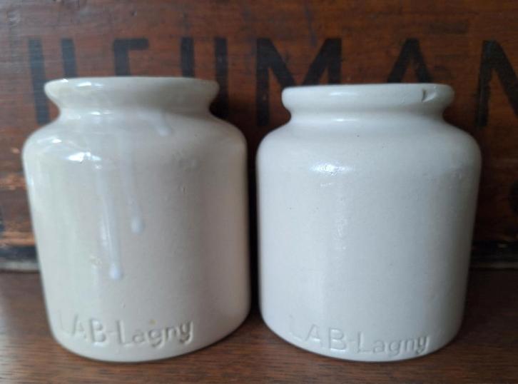 2 Oude LabLangy Grès Mosterdpotten, Antiek en Kunst, Antiek | Keramiek en Aardewerk, Ophalen of Verzenden