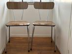 Vintage Retro Eetkamerstoelen - Jaren 60/70, Ophalen, Gebruikt, Twee, Bruin
