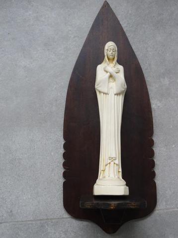 Art deco Maria beeld houten wandconsole Gerard Linssen   beschikbaar voor biedingen