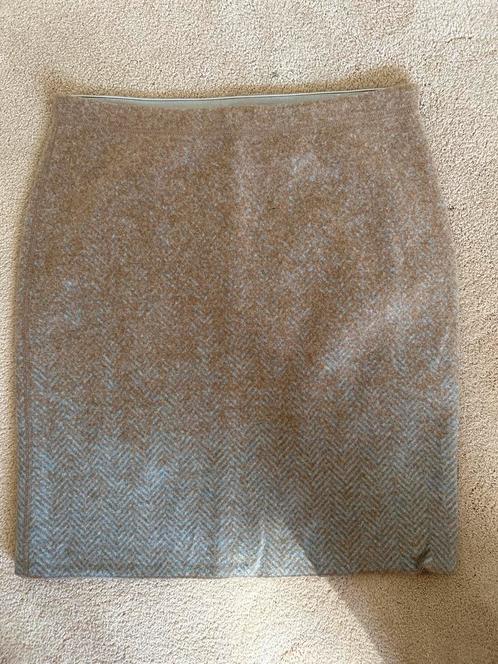 Marc Cain Bruin met lichtblauwe Rok Maat M, Kleding | Dames, Rokken, Gedragen, Maat 38/40 (M), Bruin, Knielengte, Ophalen of Verzenden