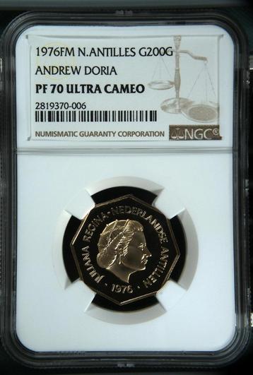 Nederlandse Antillen 200 Gulden 1976 proof goud NGC PF70UC beschikbaar voor biedingen
