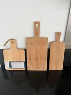 3 stuks Snijplankken /serveerplankken bamboe hout, Ophalen of Verzenden