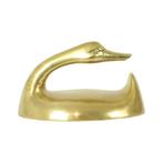 Vintage Messing Eend Beeldje Decoratie Goud Geel Koper, Ophalen of Verzenden, Gebruikt, Dier