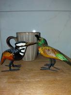 2x prachtige oude vogelkooi vogeltjes., Antiek en Kunst, Ophalen of Verzenden