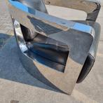 Industriële Aviator fauteuil zwart leer + BEZORGING GRATIS, Huis en Inrichting, Fauteuils, Ophalen of Verzenden, Gebruikt, Metaal