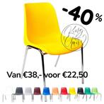 Kuipstoel Helene geel kantinestoelen stapelstoelen, Everardo, Marconiweg 10 Zeewolde, Nieuw, Info@everardo.nl