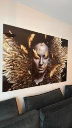 Glasschilderij vrouw met veren, Ophalen