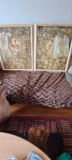 2 schilderijen ceasar en cleopatra, Huis en Inrichting, Woonaccessoires | Schilderijen, Tekeningen en Foto's, Ophalen, Minder dan 50 cm