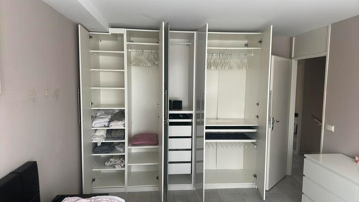 Witte kledingkast met spiegeldeur, Huis en Inrichting, Kasten | Kledingkasten, Zo goed als nieuw, 200 cm of meer, 150 tot 200 cm