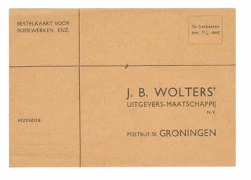 Oude bestelkaart voor boekwerken J.B. Wolters uit 1941