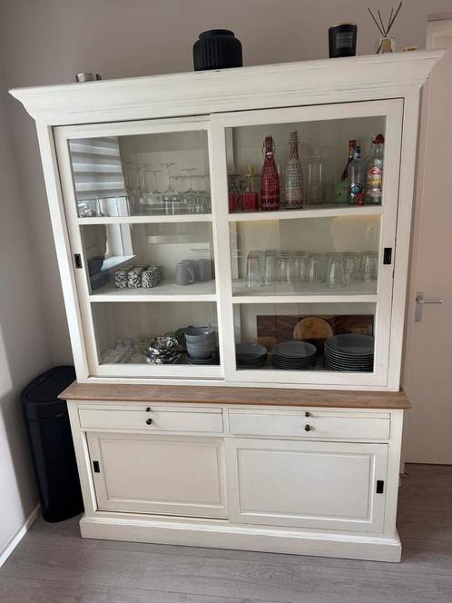 Buffetkast met glazen schuifdeuren, Huis en Inrichting, Kasten | Vitrinekasten, Gebruikt, 150 tot 200 cm, 100 tot 150 cm, 25 tot 50 cm