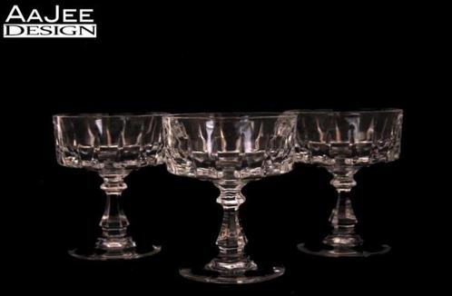 3 of 7 Cristal d'Arques - Louvre - Geslepen kristallen coupe, Verzamelen, Glas en Borrelglaasjes, Zo goed als nieuw, Overige typen