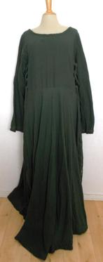 Lange groene katoenen handmade jurk van Two Sisters! XL, Kleding | Dames, Jurken, Verzenden, Maat 46/48 (XL) of groter, Zo goed als nieuw