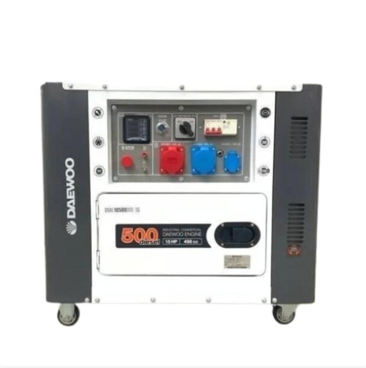 Daewoo DDAE10500DSE-3G generator 8.1 kVA, Doe-het-zelf en Verbouw, Aggregaten, Nieuw, Dieselolie, 5 tot 10 kVA, Elektrisch startend