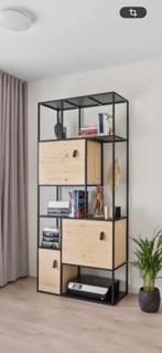 Grenen boekenkast met dichte kasten - 90x200x35 cm, Huis en Inrichting, Kasten | Boekenkasten, Ophalen, Gebruikt, 50 tot 100 cm