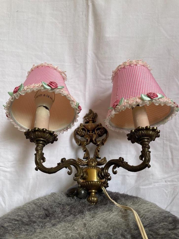 Vintage wandkandelaar / wandlamp Franse stijl (1960–1980), Huis en Inrichting, Lampen | Wandlampen, Gebruikt, Metaal, Ophalen of Verzenden