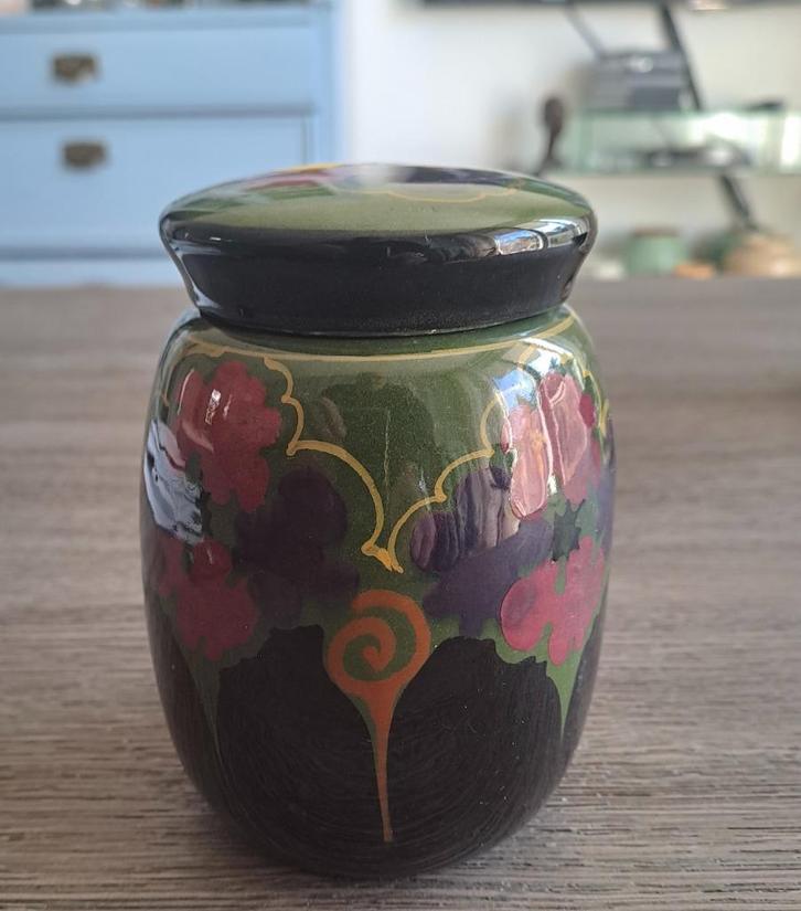 Gemberpotje Gouda Plateel B. van der Sluys Rotterdam, Antiek en Kunst, Antiek | Keramiek en Aardewerk, Ophalen of Verzenden