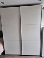 Witte schuifdeurkast, Huis en Inrichting, Kasten | Kledingkasten, Ophalen, Overige materialen, Gebruikt, 100 tot 150 cm