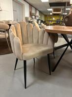 4x stoel velvet - velvet stoel champagne - eetstoel beige, Ophalen, Nieuw, Stof, Vier