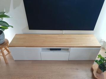 Eiken bovenplank voor IKEA Besta tv meubel