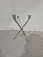 Vintage tripod aluminium design kandelaar, 25 tot 50 cm, Onbekend, Ophalen of Verzenden, Onbekend