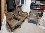 Vier rieten stoelen, Tuin en Terras, Tuinstoelen, Ophalen, Zo goed als nieuw, Rotan