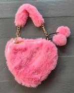 Pluche harige pink roze hartjes handtasje nieuw!, Ophalen of Verzenden, Nieuw, Roze