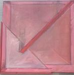 Red Sting with triangle. Acril op doek 61 x61 abstract, Antiek en Kunst, Kunst | Schilderijen | Abstract, Ophalen of Verzenden