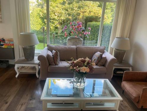 Collins and Hayes Bank - Taupe Bruin, Huis en Inrichting, Banken | Bankstellen, Zo goed als nieuw, Rechte bank, Tweepersoons, 200 tot 250 cm
